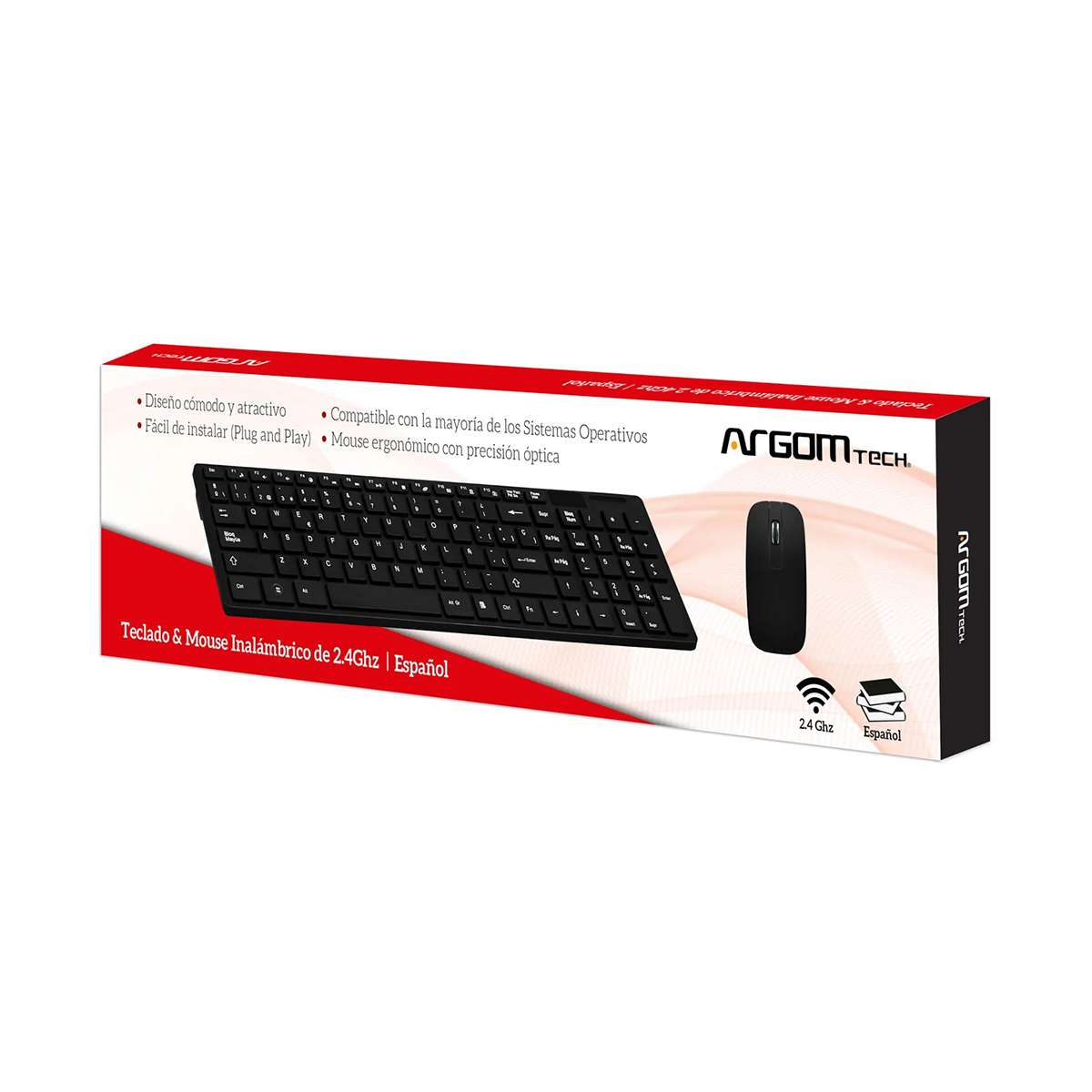 Kit Argomtech Teclado + Mouse Inalámbrico RG-KB-7436 2.4 GHz 
